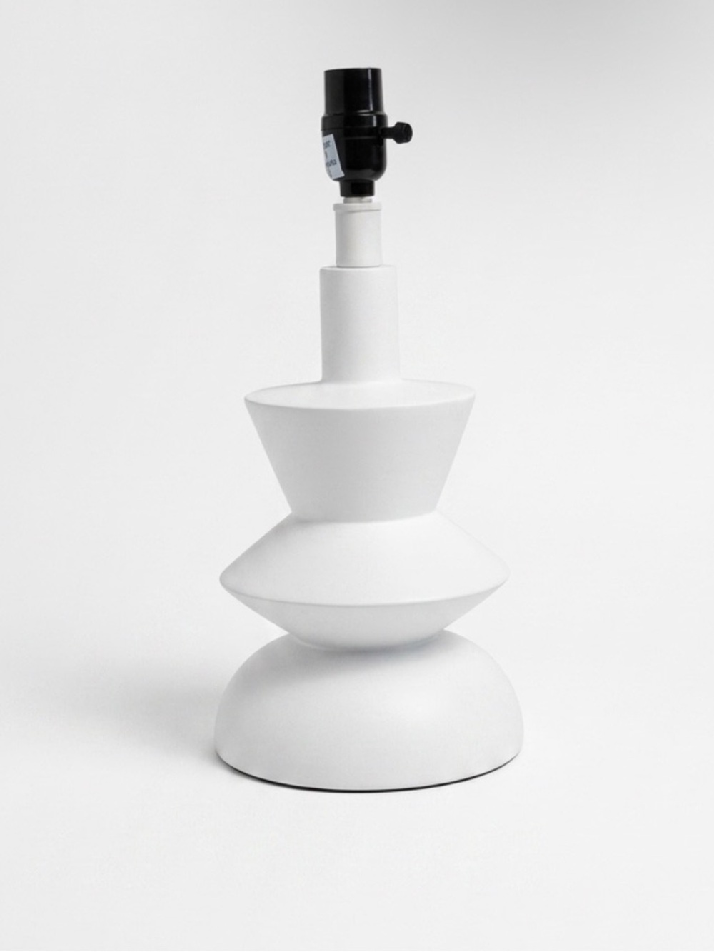 Rivet Amazon Modern White Ceramic Geometric Stacked Table Lamp Base EUC